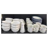 Pfaltzgraff White Dinnerware & Ocean Breeze Bowls.