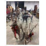 (2) Woven Wicker Christmas Reindeer.