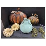 Metal Pumpkins, Pear, Grapes Displays.