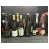 12 Shiraz, Brut, Chardonnay, Campari Bottles.
