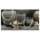 Painted Metal Outdoor Lanterns & Lawn Ornaments.