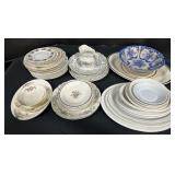 Flo Blue Bowl, Transferware Pitcher & Plates.