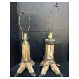 2 Taxidermy Deer 4 Hoof Lamps.