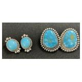 2 Pairs Of Sterling Solver Clip On Earrings.