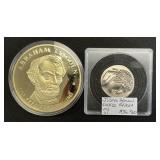 24 KT Gold LAYERED Presidential Dollar Coin.