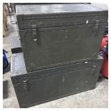 (2) Military Steamer Style Trunks.