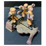 Cast Iron Football Mechanical Bank.