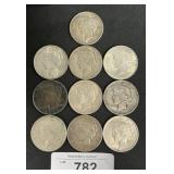 10 90% Silver Peace Dollars.