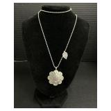 Sterling Silver Necklace W/Silver Pendants.