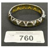 Sterling Silver Overlay Amber Resin Bangle.