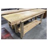 Solid Rolling Wooden Work Bench.