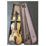 Dresden German Wooden Violin W/ Case.
