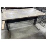 Vtg Pressed Steel Office Table.