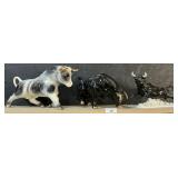 Ceramic Bull Figurines.