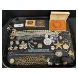 Costume Jewelry, Necklaces, Bracelets, Brooches.