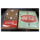 Pair Of Vintage Coca-Cola Advertising Clocks.