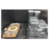 4 Glass Jars, 2 Plastic Jars, Cheese & Crackers