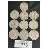 10 90% Silver Morgan Dollars.