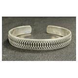 Sterling Silver Braided Style Cuff Bracelet.