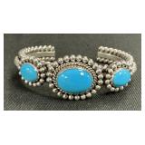 Sterling Silver Turquoise Cuff Bracelet.