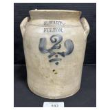 S. Hart Fulton 2 Gal Stoneware Jar.