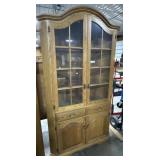 Rustic Oak Corner Cabinet.