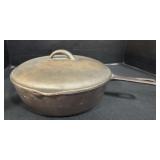 Cast Iron Deep Skillet W/ Lid.