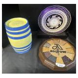 Asgrow Clock, Barrel Coin Bank, Dairy Award.