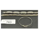 Sterling Silver Gemstone Bracelets & Bangle.
