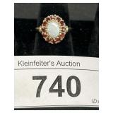 14K Gold Opal & Garnet Cluster Ring.