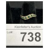 14K Gold Emerald Diamond Ring.