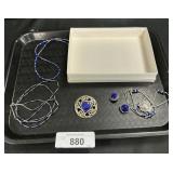Sterling Silver & Lapis Jewelry Set.