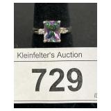 10K Gold Mystic Topaz & Diamond Ring.
