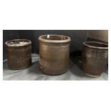 3 Vintage Stoneware Crocks.