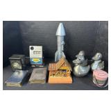 Silver Plate Duck Coin Banks, Novelty Coin Banks.