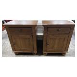 (2) Rustic Oak Night Stands.