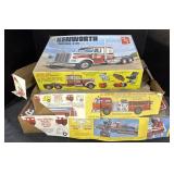 3 AMT Model Kits, Kenworth Truck, Fire Trucks.