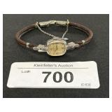 14k Gold Bezel Girard Perregaux Wrist Watch.