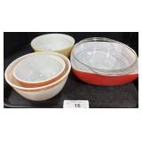 Lot Of Pyrex Mixing Bowls.