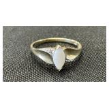 10K Gold, Opal & Diamond Ring.