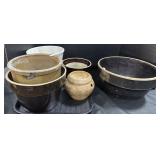 Lot Of Stoneware/ Pottery Planters.