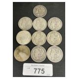 10 90% Silver Morgan Dollars.
