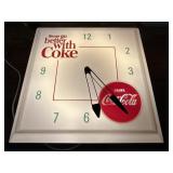 Coca Cola Lighted Advertising Clock.