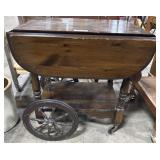 Vtg Walnut DropLeaf Tea Cart.