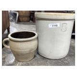 (2) Blue Decorated Stoneware Crocks.