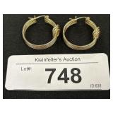 14K Gold Knotted Hoop Earrings.