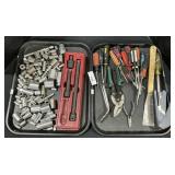 Sockets, Screwdrivers, Scrapers, Tin Snips.