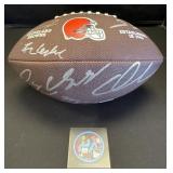 Cleveland Browns Rookies Autographed Football.