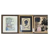 Watercolor, Print, Silhouette Framed Art.