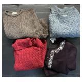 Irish And Merino Wool Sweaters & Shawl.